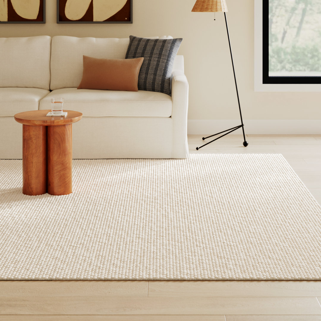 Elle Ivory Hand-Woven Wool Rug